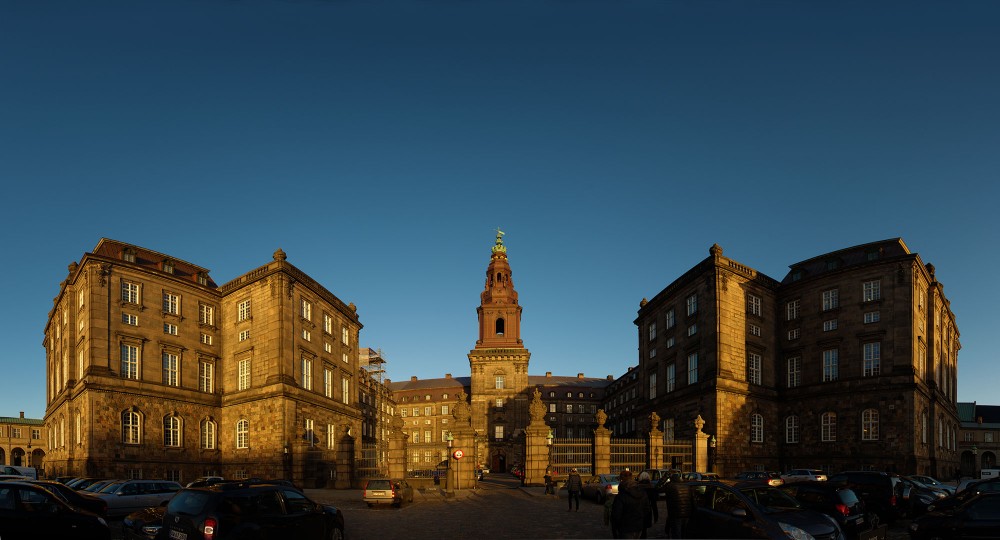Christiansborg palace på vrangen med panoramafoto